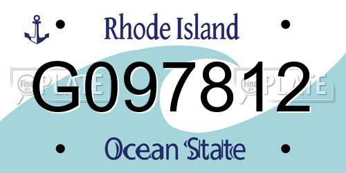 G097812 Rhode Island License Plate
