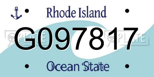 G097817 Rhode Island License Plate