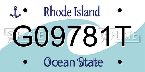 G09781T Rhode Island License Plate