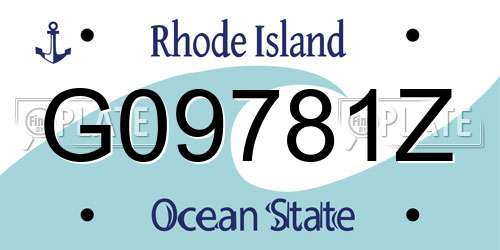 G09781Z Rhode Island License Plate