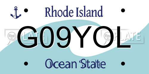G09YOL Rhode Island License Plate