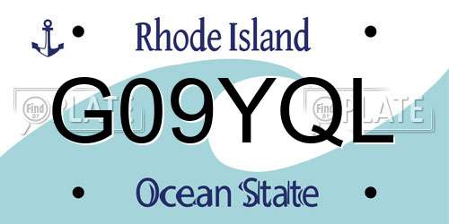 G09YQL Rhode Island License Plate