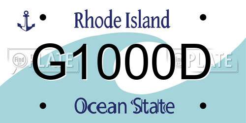 G1000D Rhode Island License Plate