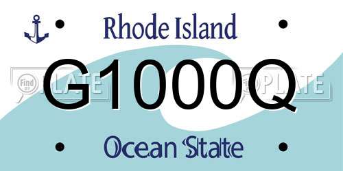 G1000Q Rhode Island License Plate