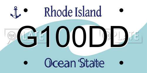 G100DD Rhode Island License Plate