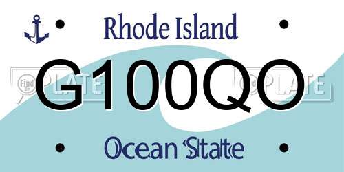 G100QO Rhode Island License Plate