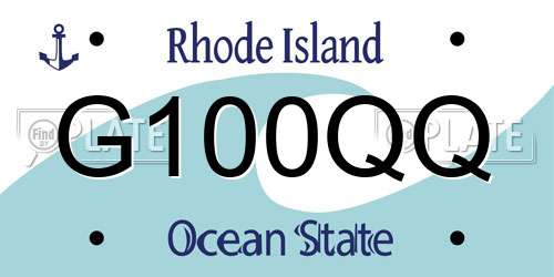 G100QQ Rhode Island License Plate