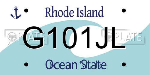 G101JL Rhode Island License Plate