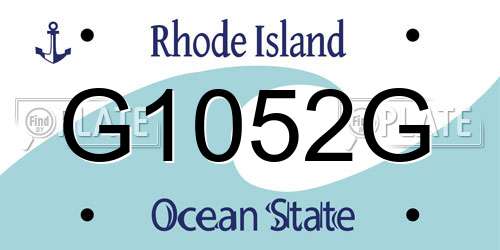 G1052G Rhode Island License Plate