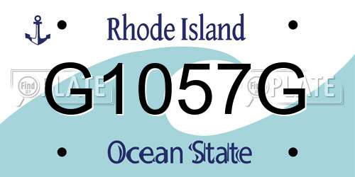 G1057G Rhode Island License Plate