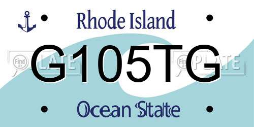 G105TG Rhode Island License Plate