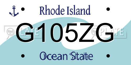 G105ZG Rhode Island License Plate