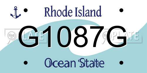 G1087G Rhode Island License Plate