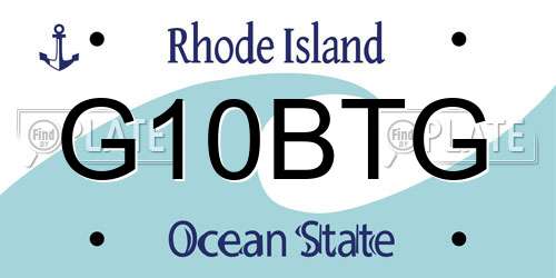 G10BTG Rhode Island License Plate