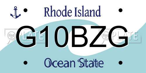 G10BZG Rhode Island License Plate