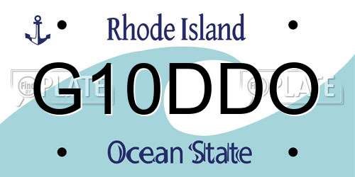 G10DDO Rhode Island License Plate