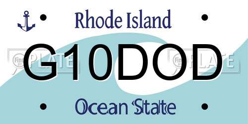 G10DOD Rhode Island License Plate