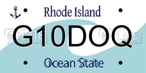 G10DOQ Rhode Island License Plate