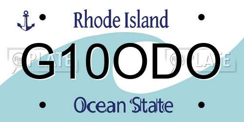 G10ODO Rhode Island License Plate