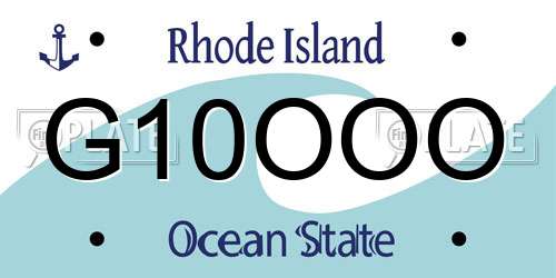 G10OOO Rhode Island License Plate