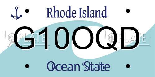 G10OQD Rhode Island License Plate