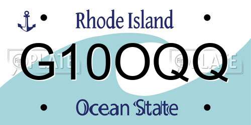 G10OQQ Rhode Island License Plate
