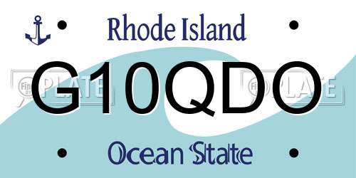 G10QDO Rhode Island License Plate