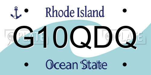 G10QDQ Rhode Island License Plate