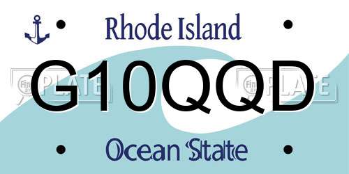 G10QQD Rhode Island License Plate