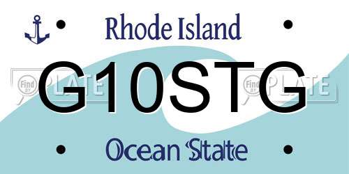 G10STG Rhode Island License Plate