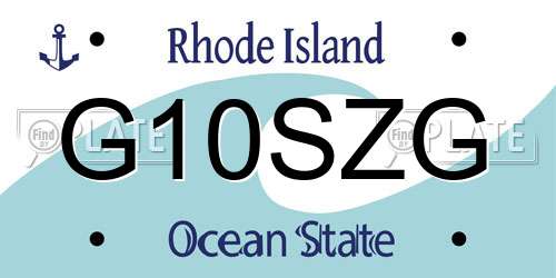 G10SZG Rhode Island License Plate