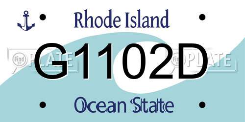 G1102D Rhode Island License Plate