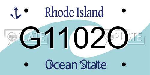 G1102O Rhode Island License Plate