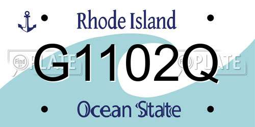 G1102Q Rhode Island License Plate