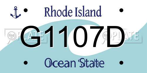 G1107D Rhode Island License Plate