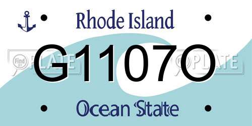 G1107O Rhode Island License Plate