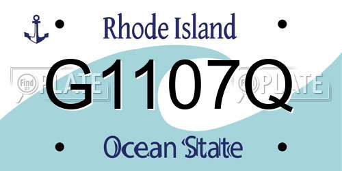 G1107Q Rhode Island License Plate