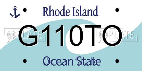 G110TO Rhode Island License Plate
