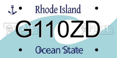 G110ZD Rhode Island License Plate