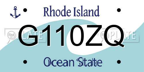 G110ZQ Rhode Island License Plate