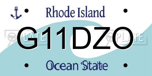 G11DZO Rhode Island License Plate