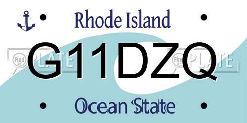 G11DZQ Rhode Island License Plate