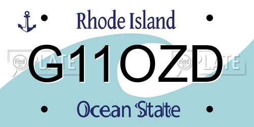 G11OZD Rhode Island License Plate