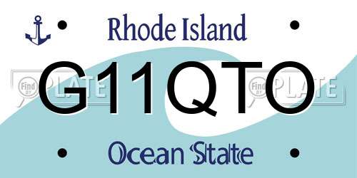 G11QTO Rhode Island License Plate