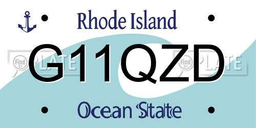 G11QZD Rhode Island License Plate