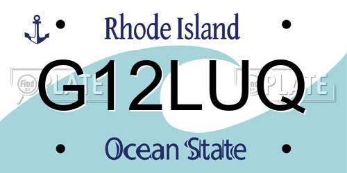 G12LUQ Rhode Island License Plate