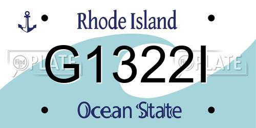 G1322I Rhode Island License Plate