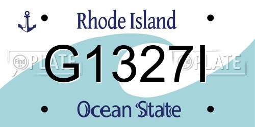 G1327I Rhode Island License Plate