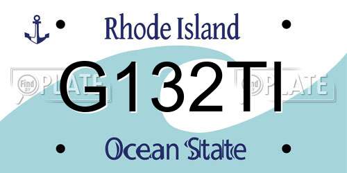 G132TI Rhode Island License Plate