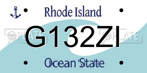 G132ZI Rhode Island License Plate